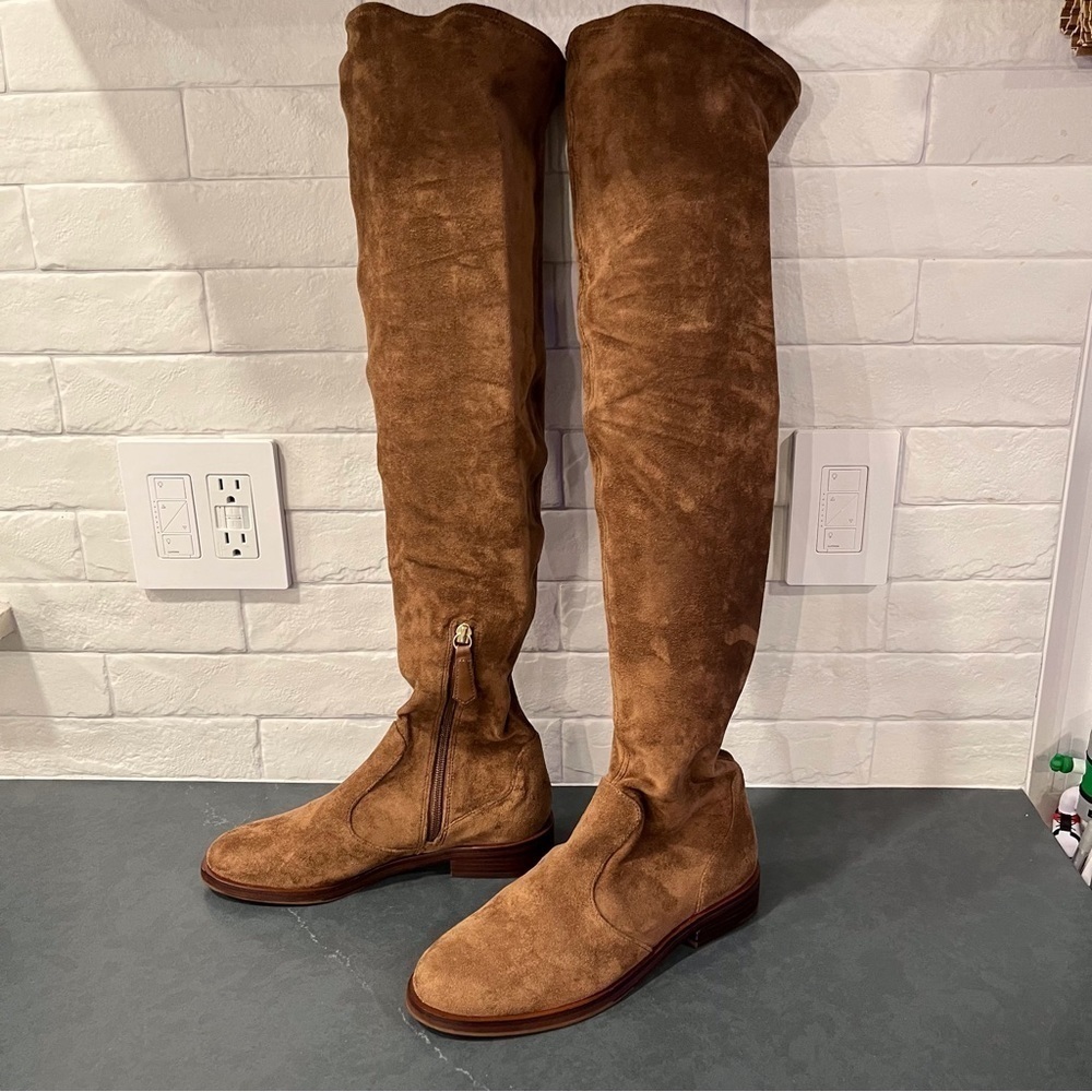 NWT Antonio Melani sz 6 Aleenna brown microsuede OTK boots - Picture 3 of 16